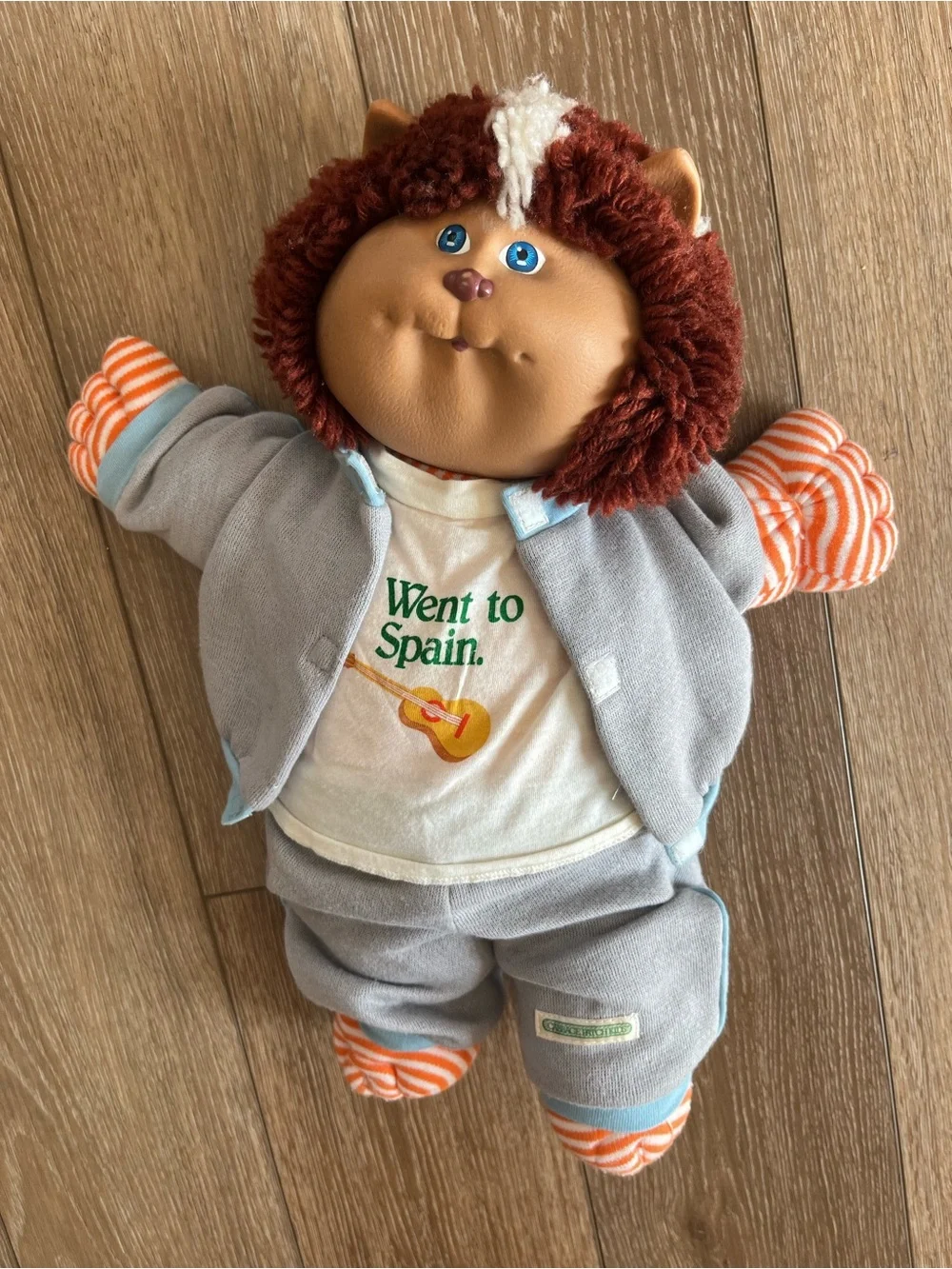 Vintage Cabbage Patch Kids Koosas 1983 lion with I Went to Spain Tshirt & outfit